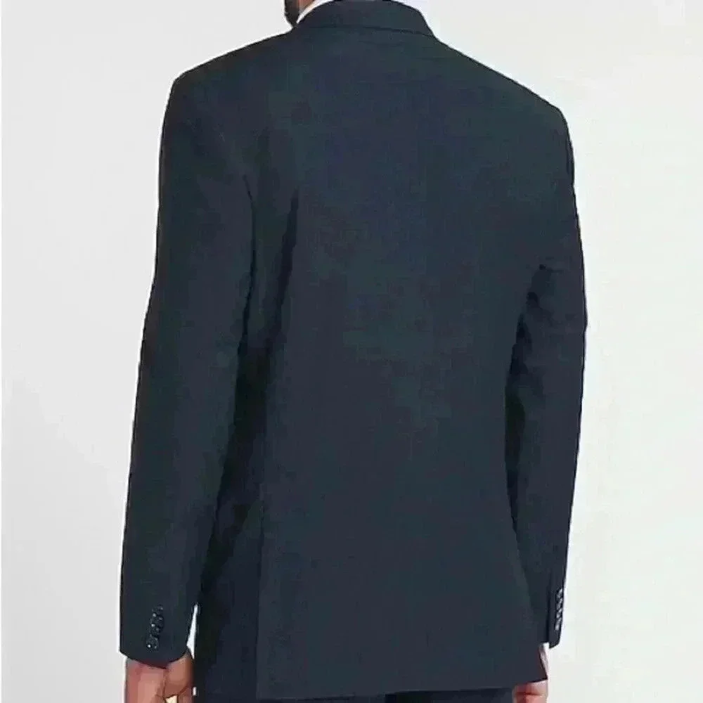 Express Classic Navy Wool-Blend Modern Tech Suit Jacket